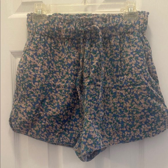 Mirth High Waist Floral Blue Women's Shorts - Picture 2 of 11
